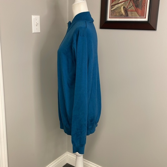 Pure Collection Mens Merino Zip Up Sweater Mock neck turtleneck NWT Size XL - Picture 3 of 8